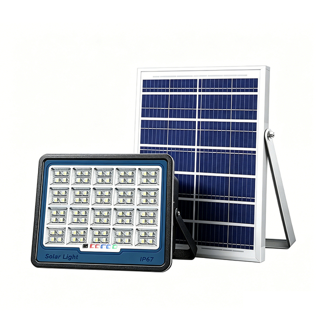 Solar LED Flood Light IP67 Waterproof 320°Remote Control Motion Sensor Dusk to Dawn for Outdoor Warehouse