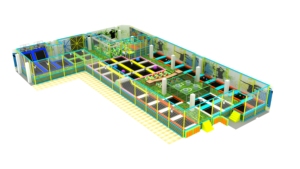 Parque de Trampolines Comercial Profesional para Interiores con Toboganes de PVC Estilo Ninja Warrior para Gimnasio y Fitness - Product Image 3