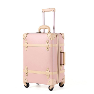 <span class=keywords><strong>Maleta</strong></span> de transporte de cuero PU hecha a mano de lujo de moda <span class=keywords><strong>antigua</strong></span> Retro Vintage, equipaje duro de tablero ligero para viajes familiares de 20 pulgadas - Product Image 4