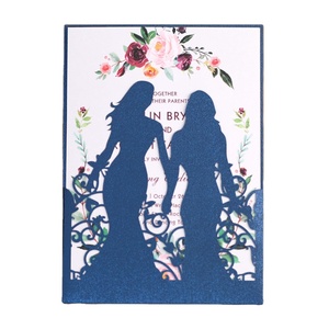 同性恋女孩婚礼请柬激光切割请柬和生日请柬保存日期 - Product Image 1