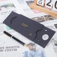 Boîte cadeau en papier recyclable personnalisée pour porte-cartes de crédit avec gaufrage et design sur mesure