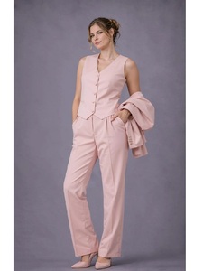Traje de Pantalón de Tres Piezas para Mujer, Diseño de Diseñador, Blazer, Chaleco y Pantalones, Ropa Formal para Invitadas de Boda y Ocasiones Especiales - Product Image 1
