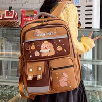 Capibara cartable grande capacité étudiants Junior lycée sac à dos Capybara mignon dessin animé sac à dos