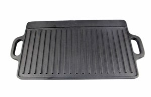 Plancha de <span class=keywords><strong>Hierro</strong></span> Fundido Precurada Antiadherente para Exteriores, Reversible, para Barbacoa, Parrilla de <span class=keywords><strong>Hierro</strong></span> Fundido Precurada para Camping - Product Image 3