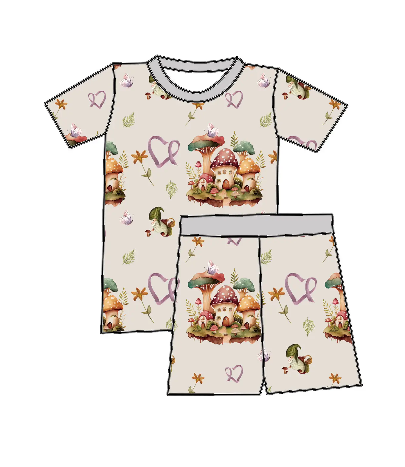 Qingli OEM dịch vụ hỗ trợ tùy chỉnh cô gái phù hợp với trẻ sơ sinh quần áo trẻ em bé gái T-Shirt & quần short