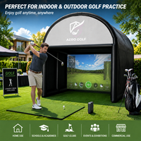Tente de simulateur de golf gonflable, abri portable pour la pratique du golf, écran anti-impact, imperméable, durable, pompe à air électrique pour l'extérieur