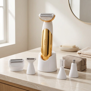 Kit de toilettage corporel 4-en-1 pour <span class=keywords><strong>femme</strong></span>, rasoir électrique rechargeable, <span class=keywords><strong>tondeuse</strong></span> à grille, peigne à sourcils, coupe-poils de <span class=keywords><strong>nez</strong></span>, chargement USB - Product Image 4