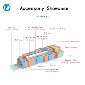 QUKJ-35JD USLKG 35ขั้วพื้นดิน690 V 0.75 - <span class=keywords><strong>50</strong></span> Mm2 DIN เรลเทอร์มินัลบล็อก2-ติดต่อสปริงกรงดิน - Product Image 4