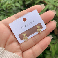 Nouvelles dames à la mode cuivre plaqué or 18 carats diamant intégré Animal anneau Style boucles d'oreilles multi-style cadeau pour un usage quotidien