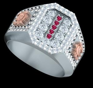 Moda 14Kt chapado en oro plata esterlina 925 clásico anillo Unisex Multi laboratorio cultivado diamantes estilo Hip Hop regalo perfecto aniversario - Product Image 3