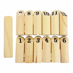 Jeu de lancer finlandais en bois avec <span class=keywords><strong>quilles</strong></span> numérotées, jeu de cour extérieur pour enfants et adultes Viking Skittles - Product Image 3