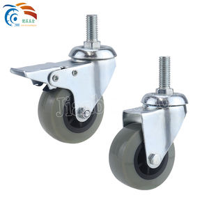 M8 Gewindes ch raube Lenk rollen China Castor Factory 50mm industrielle mittelschwere Schraube mit Bremse TPR Rollen rad - Product Image 6