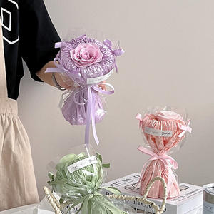 Un singolo bouquet di <span class=keywords><strong>rose</strong></span> creativo rotondo fiore di sapone artificiale per dare un regalo di compleanno alla tua ragazza - Product Image 3