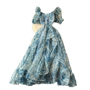 <span class=keywords><strong>Abito</strong></span> <span class=keywords><strong>lungo</strong></span> da donna con colletto quadrato in <span class=keywords><strong>Organza</strong></span> a sbuffo a maniche sbuffate da donna - Product Image 5