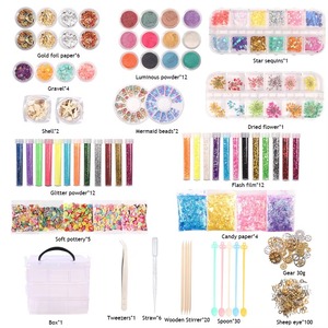 Handmade Hand-painted Epoxy Resin Art Kit Supplies-Perfect Arts Crafts <b>Material</b> Set for Nail Jewelry Making <b>Sequins</b> Bingo Game - Product Image 5