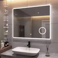 Custom Modern Home Decor Backlit Smart Mirror Defog Magnifying Wall Mounted Bathroom Vanity LED Mirror With Light