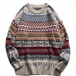 Pull-over homme en laine fine anti-plis, coupe ample, style vintage, manches classiques, collection automne-hiver africaine - Product Image 2