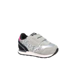 Sun68 Girls' Sneakers Z45412F Silver Chunky <b>Shoes</b> With Velcro Closure Sparkle Design For Kids - Product Image 6