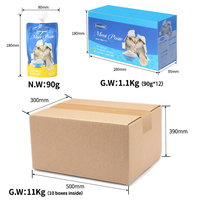 Faenbei 90g Sachet à bec verseur pour friandises pour animaux de compagnie, pâtée de viande, nourriture humide pour chat