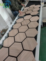 Panneau acoustique en placage de bois hexagonal, décoration 3D, panneau mural absorbant le son pour bureau, studio, décoration intérieure de la maison