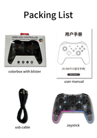 Manette de jeu sans fil multifonctionnelle NS015, lumière respirante de couleur magique pour smartphone