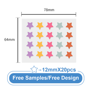 Patchs Hydrocolloïdes Étoiles Colorées pour l'Acné avec Acide Salicylique – Absorbent Rapidement les Impuretés – Autocollants Mignons pour une Peau Nette - Product Image 3