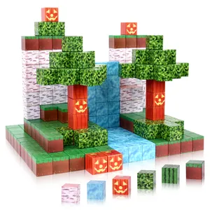 Blocos magnéticos-Construção Mina Magnet World Set Sensorial Crianças Jogos Brinquedos para 3 + Anos de Idade Meninas