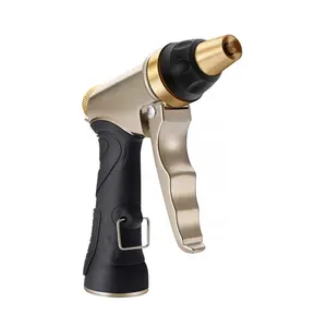 Full Metal Front Trigger Garden Hand Sprayer Water Hose Nozzle with Plastic Rubber Overmolded Grip