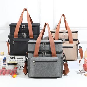 Большой вместительный портативный двухслойный кулер для мешков Bento из утолщенной алюминиевой фольги, Ручной кулер из Оксфордского материала для холода - Product Image 1