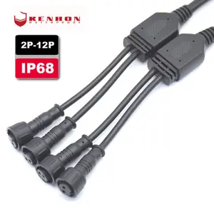 Kenhon fabrika fiyat 3 yollu T tipi konnektör için su geçirmez uzatma kablosu LED ışık