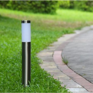 Lampe de jardin en acier inoxydable, diamètre 76 mm, hauteur 60 cm, avec abat-jour givré, éclairage extérieur de jardin, lumière LED étanche - Product Image 5