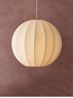 Lustre à boule LED suspendu à grand disque circulaire de Style nordique avec lampe en soie taille moyenne pour salle à manger