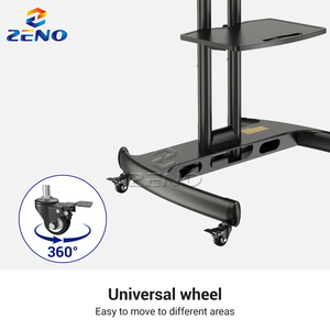 Carrito de <span class=keywords><strong>TV</strong></span> Resistente para Sala de Conferencias, <span class=keywords><strong>Soporte</strong></span> de <span class=keywords><strong>TV</strong></span> para Iglesia de 32-65 Pulgadas, <span class=keywords><strong>Ruedas</strong></span> de Desplazamiento Suave, Altura Ajustable - Product Image 6