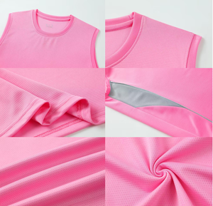 Nouvel ensemble d'entraînement de <span class=keywords><strong>football</strong></span> d'été 26 : débardeur et short de style américain, sans manches, séchage rapide, tissu perforé, ensemble deux pièces uni - Product Image 5