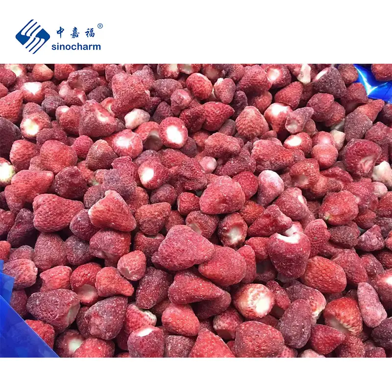 Sinocharm BRC-A Approved 25-35mm High Quality Strawberry IQF Fruits Factory 1kg Retail Package Frozen Strawberry