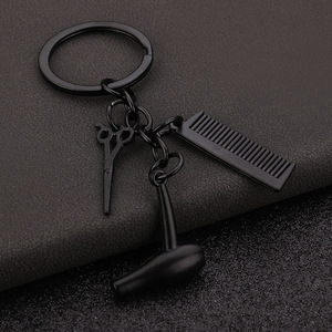 En gros, Breloques mini outils de <span class=keywords><strong>coiffure</strong></span> avec porte-clés, Ensemble de porte-clés pour coiffeur, Pendentif ciseaux et peigne en alliage pour clés de voiture - Product Image 6