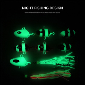 Leurre de pêche JIGGINGSOUL-JL056-New Tête de gabarit lente Pêche lumineuse Jigging <span class=keywords><strong>Octopus</strong></span> Assist Hook Rigs Squid Skirt Metal Jig Lure - Product Image 4