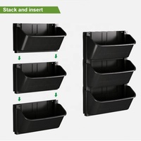 Macetas Verticales Cuadradas Negras para Jardín Vertical, Ecológicas, Biodegradables, Duraderas, Modernas, para Interiores y Exteriores, con Autorriego