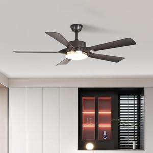 Ventilateur de plafond moderne 48 pouces avec moteur DC, télécommande, éclairage LED, silencieux, protection des <span class=keywords><strong>yeux</strong></span>, construction métallique, couleur noyer - Product Image 4