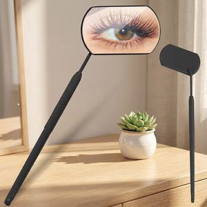 Professional Handheld Eyelash Extension Mirror <b>Magnifying</b> 3X <b>Lighted</b> Pocket Stainless Steel Frame Chrome Finish Personalized - Product Image 2