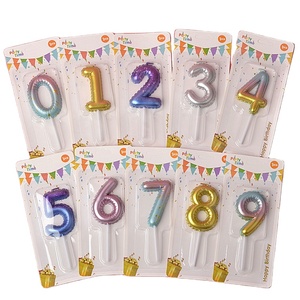 Velas de cumpleaños creativas Velas de pastel de cera de parafina amigables coloridas Decoraciones de pastel de número de edad - Product Image 1