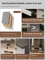 Bureau d'ordinateur moderne et simple pour cadre avec plateau pour clavier, table d'étude et d'écriture pour étudiant à domicile avec tiroir verrouillable
