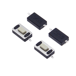 Interruptor táctil SMD de 3x6x2.5mm, 2 pines, actuador plano, tipo émbolo blanco 1 para controles remotos (en rollo y en cinta) - Product Image 1