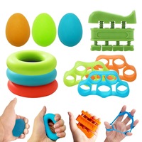 Juego de Entrenadores de Resistencia de Cinco Dedos con Agarre de Gel de Silicona para Rehabilitación, Fortalecimiento y Relajación, Unisex
