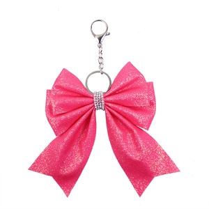 Venta al por mayor Crystal Cheer Bows Rhinestone Llavero Bolsa Accesorios Exquisito flash arco llavero - Product Image 3