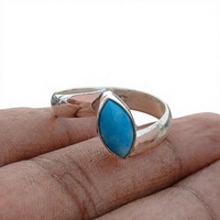 Bague Jaura Jewels Sleeping Beauty en turquoise, argent sterling 925, sertie de pierres précieuses, forme goutte d'eau, tendance chrétienne