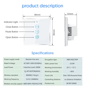 Interrupteur de <span class=keywords><strong>Rideau</strong></span> Tuya WiFi LangYeao EU UK pour Moteur de <span class=keywords><strong>Rideau</strong></span> Électrique Store et Volet Roulant avec Télécommande Google et Alexa - Product Image 6