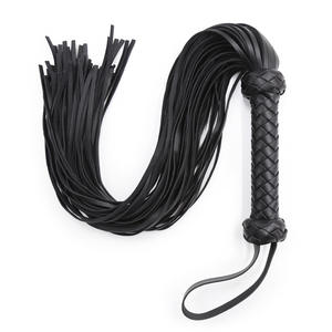 SM Adult Product Leather <strong>Whip</strong> for BDSM Role Play Black Red Leather Tassel Grid <strong>Whip</strong> - Product Image 2