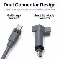 Tuochi Starlink Terminal USB-C Stromkabel 5M Gerade + 90° Winkel 24AWG FTP Wasserdicht TPE Grau OEM Anpassbar Gen 2