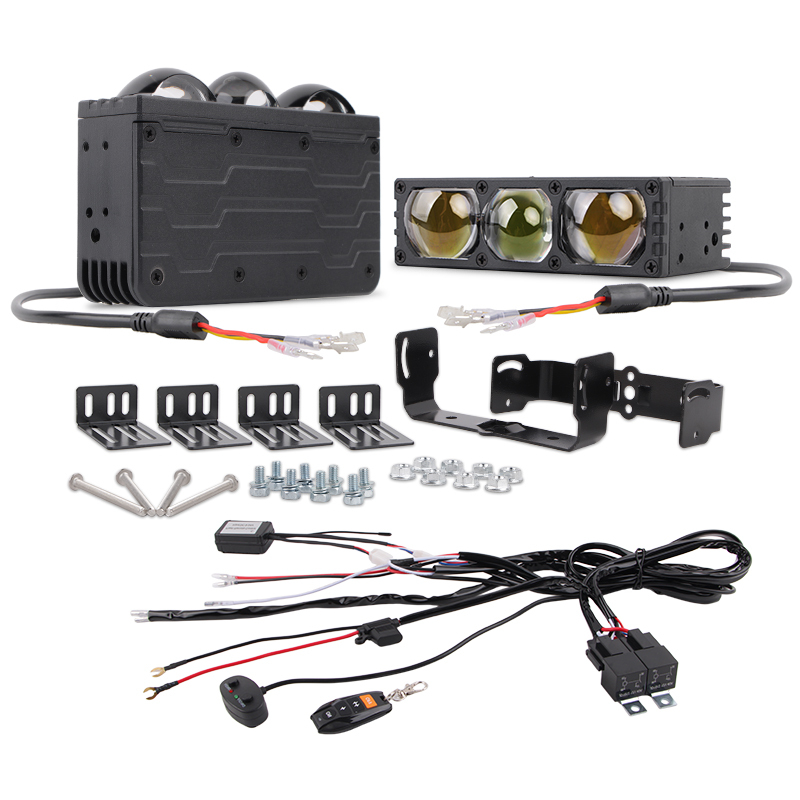 Ultra-bright Led Work Light Car Auxiliary Lights White 6000K 3 Lenses Grille Light Driving Fog Lamps for Trucks SUV